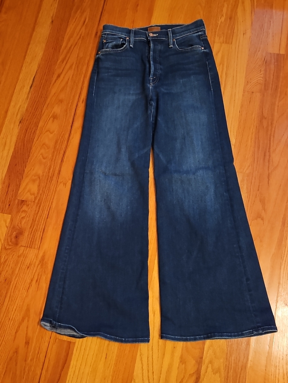 MOTHER Dark Blue Wide-Leg Jeans